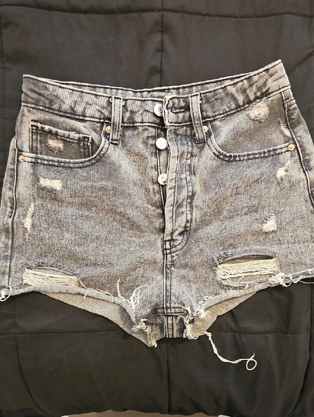 wild fable Distressed High-Rise Gray Denim Shorts